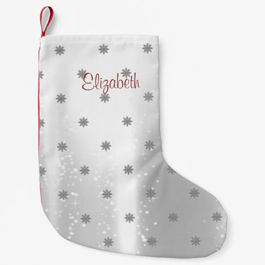 Elegant Shiny Snowflakes op maat Kleine Kerstsok (Voorkant)