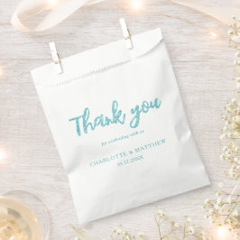 Elegant Shiny Turquoise Glitter Wedding Favor Bag Bedankzakje