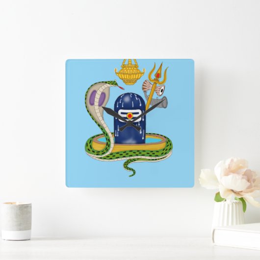 Elegant Shivlingam Clock – Divine Timepiece for Sp Vierkante Klok (Huis)