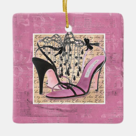 Elegant Shoe Lover I Love My Shoes Keramisch Ornament (Voorkant)