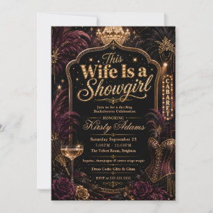 Elegant Showgirl Bachelorette Feest Kaart