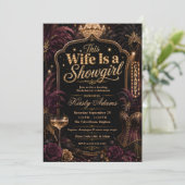 Elegant Showgirl Bachelorette Feest Kaart (Staand voorkant)