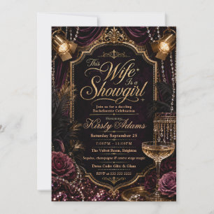 Elegant Showgirl Bachelorette Feest Kaart