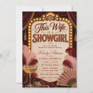Elegant Showgirl Bachelorette Feest Kaart