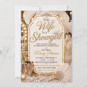 Elegant Showgirl Bachelorette Feest Kaart