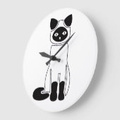Elegant Siamese Cat Clock – Minimalist Cat Art Grote Klok (Hoek)