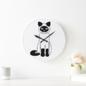 Elegant Siamese Cat Clock – Minimalist Cat Art Grote Klok (Huis)