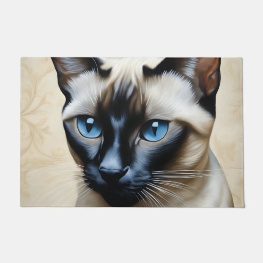 Elegant Siamese Cat Deurmat (Voorkant)