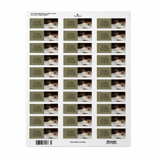 Elegant Siamese Cat Etiket (Full Sheet)