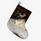 Elegant Siamese Cat Grote Kerstsok (Voorkant (Hangend))