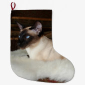 Elegant Siamese Cat Grote Kerstsok (Voorkant)