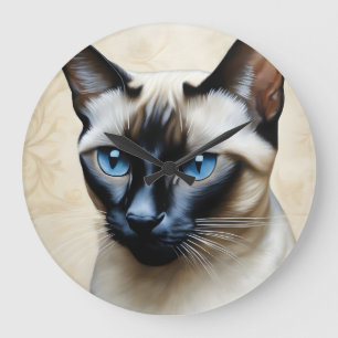 Elegant Siamese Cat Grote Klok