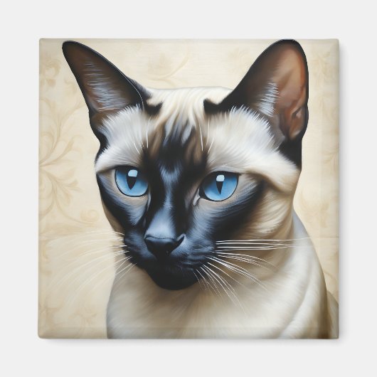 Elegant Siamese Cat Magneet (Voorkant)