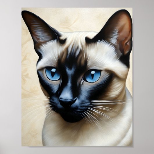 Elegant Siamese Cat Poster (Voorkant)