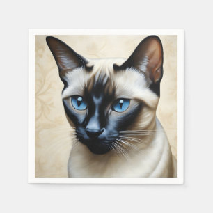 Elegant Siamese Cat Servet