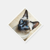 Elegant Siamese Cat Servet (Hoek)