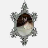 Elegant Siamese Cat Tin Sneeuwvlok Ornament (Links)