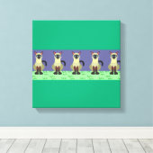 Elegant Siamese Cats in the Grass Canvas Print (Insitu (Houten vloer))