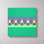 Elegant Siamese Cats in the Grass Canvas Print (Voorkant)