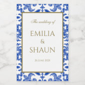 Elegant Siciliaans Mini wijnlabel met patroon Wijn Etiket (Enkel label)