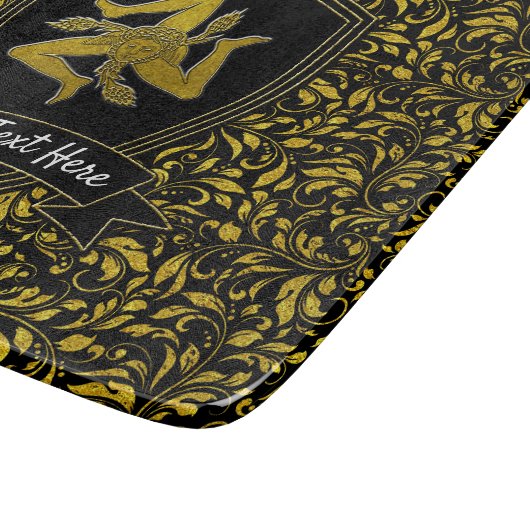 Elegant Sicilian Trinacria Jouw tekst Cutting Boar Snijplank (Hoek)