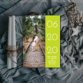 Elegant Side Swept Photo Save the Date | Groen