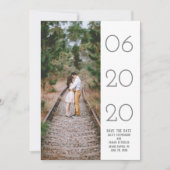 Elegant Side Swept Photo Save the Date | wit (Voorkant)