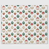Elegant Sieraad Kerst Inpakpapier (Vlak)