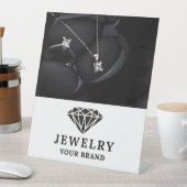 Elegant sieraden display Kaart Reclamebord Met Voetstuk (Insitu)