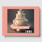 Elegant sieraden-thema verjaardag gastenboek (Voorkant)