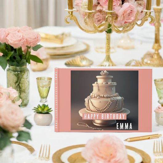 Elegant sieraden-thema verjaardag gastenboek