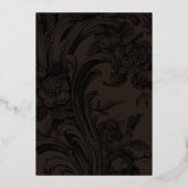 Elegant sierbloemen goudbruiloft folie uitnodiging (Achterkant)