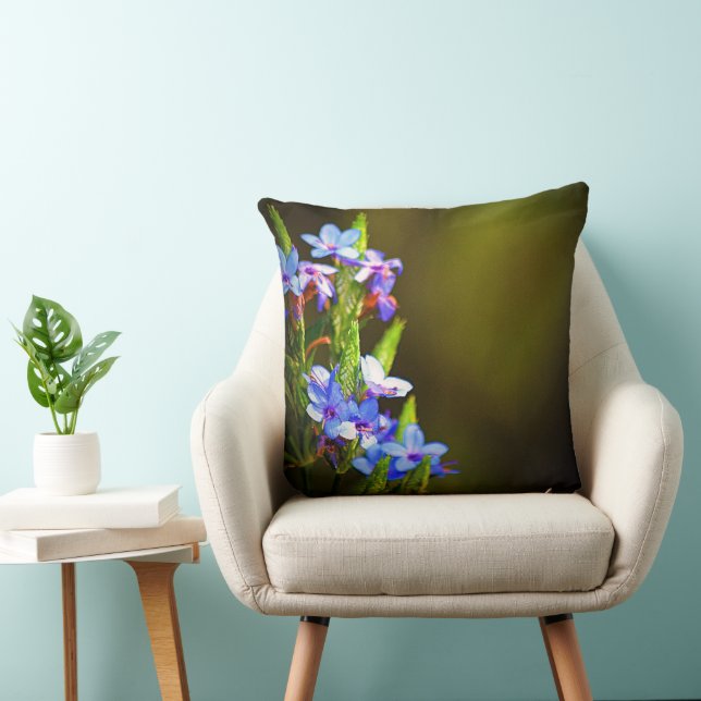 Elegant Sierkussen - kleine blauwe bloemen (Stoel)