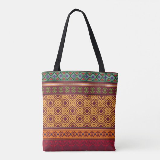 Elegant sierlijk Afrika: Indiaas etnisch patroon Tote Bag (Achterkant)