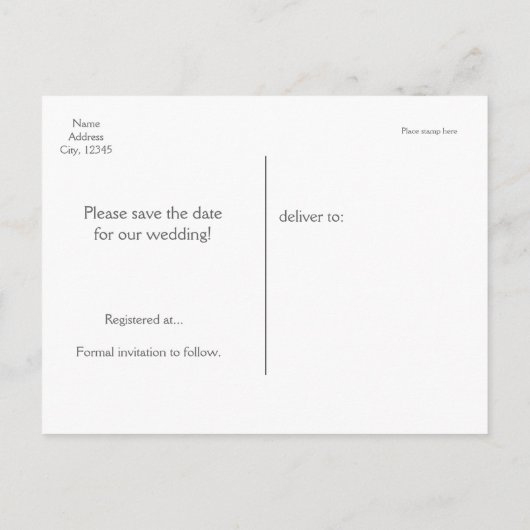 Elegant sierlijk Briefkaart Save the Date (Achterkant)