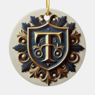 Elegant Sierlijk Heraldisch Schild Keramisch Ornament