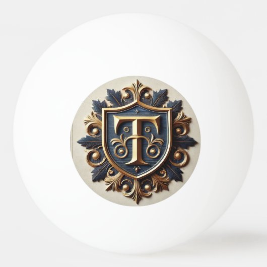 Elegant Sierlijk Heraldisch Schild Pingpongbal (Voorkant)