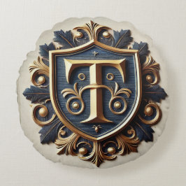 Elegant Sierlijk Heraldisch Schild Rond Kussen
