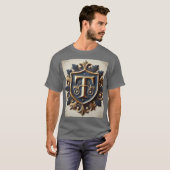 Elegant Sierlijk Heraldisch Schild T-shirt (Voorkant volledig)