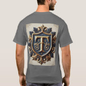 Elegant Sierlijk Heraldisch Schild T-shirt (Achterkant)