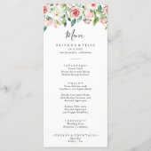 Elegant sierlijk herfst bloemendiner menu (Voorkant)