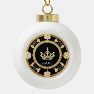 Elegant Sierlijk Koninklijk Kroonsymbool Keramische Bal Ornament