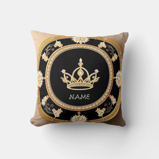 Elegant Sierlijk Koninklijk Kroonsymbool Kussen (Voorkant)
