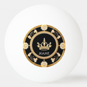Elegant Sierlijk Koninklijk Kroonsymbool Pingpongbal