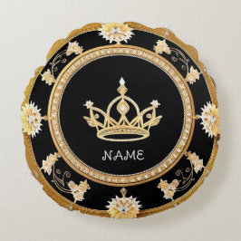 Elegant Sierlijk Koninklijk Kroonsymbool Rond Kussen