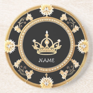 Elegant Sierlijk Koninklijk Kroonsymbool Zandsteen Onderzetter