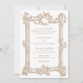  Elegant Sierlijk Lijst Bruiloft Kaart (Voorkant)