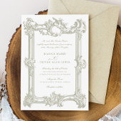 Elegant Sierlijk Lijst Bruiloft Kaart