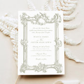 Elegant Sierlijk Lijst Bruiloft Kaart