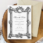 Elegant Sierlijk Lijst Bruiloft Opslagdatum Kaart